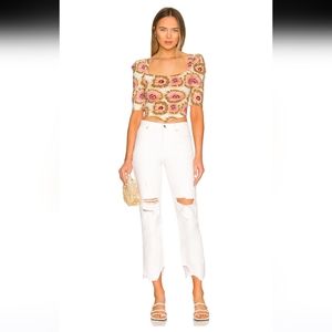 Free People Tapered Baggy Boyfriend in Chalk White Size 25